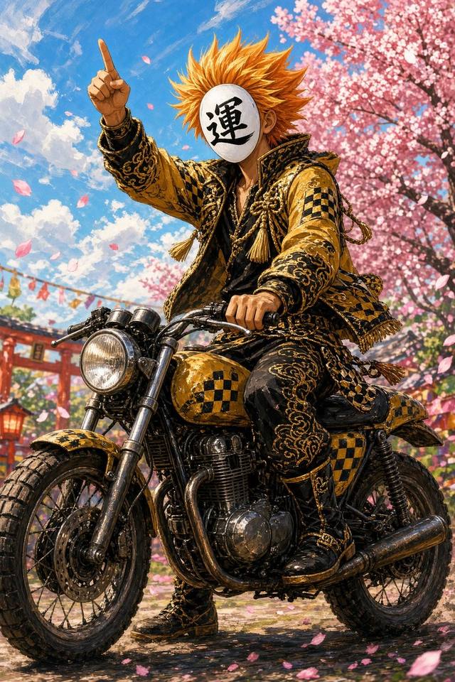 オートレースの神。白い運のお面